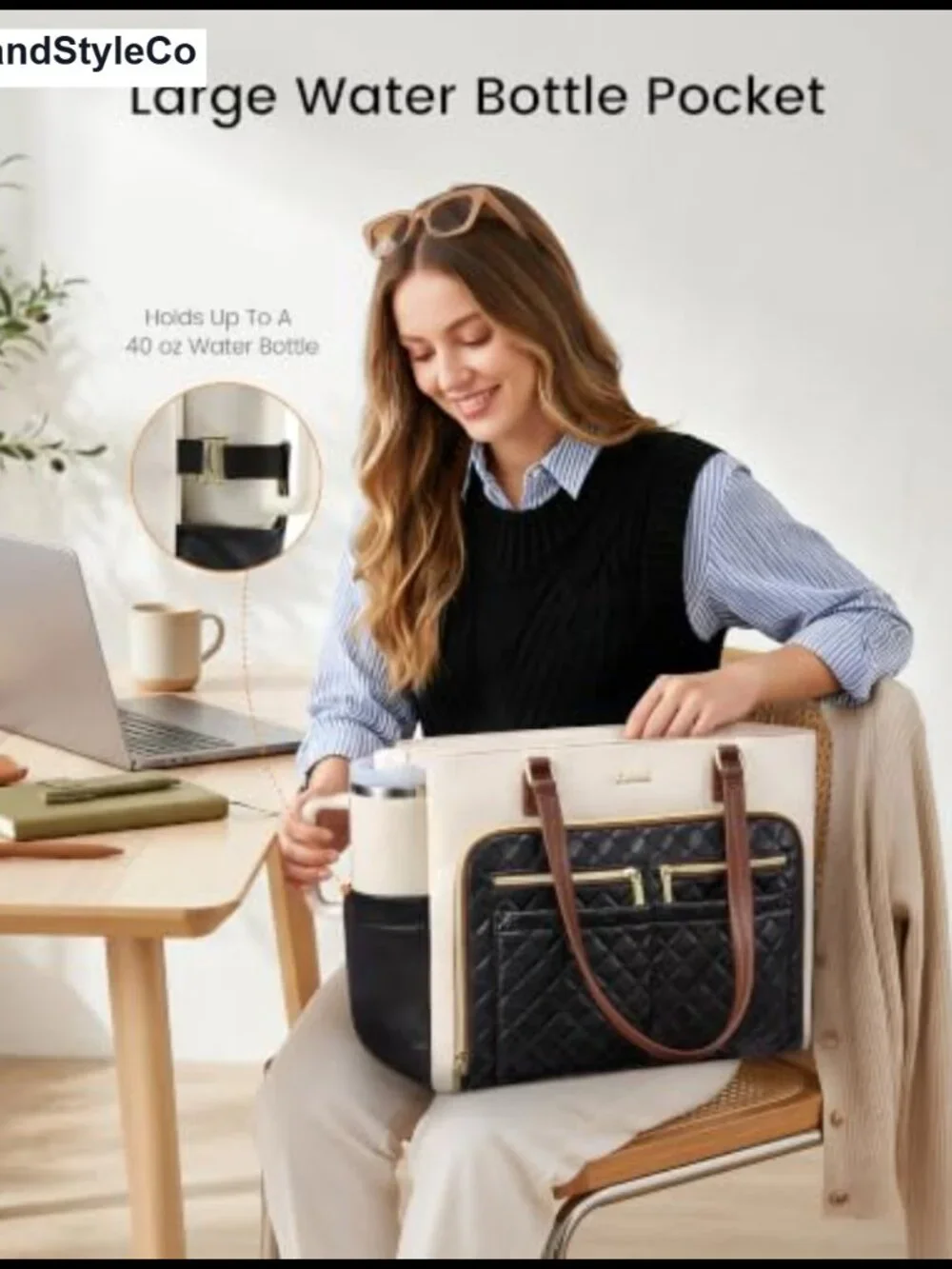 PU Leather Insulated Lunch Tote Work Bag